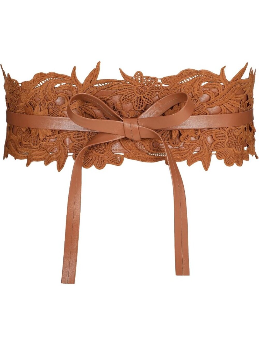 Lace Waist Belt for Women - Boho Corset Cinch Wide Belt with Bow Tie Wrap